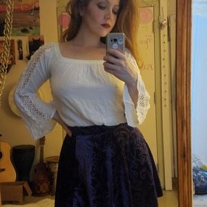 Forever 21 White bell sleeve flowy shirt